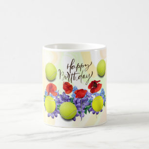 Mug Boule de tennis avec beaucoup de fleur pour l'anni