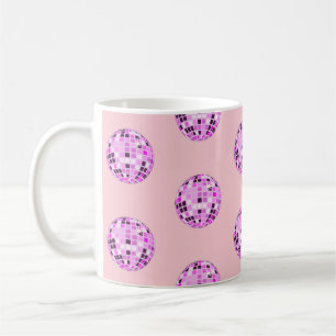 Mug Boule moderne rose violet Disco Motif Pastel rose