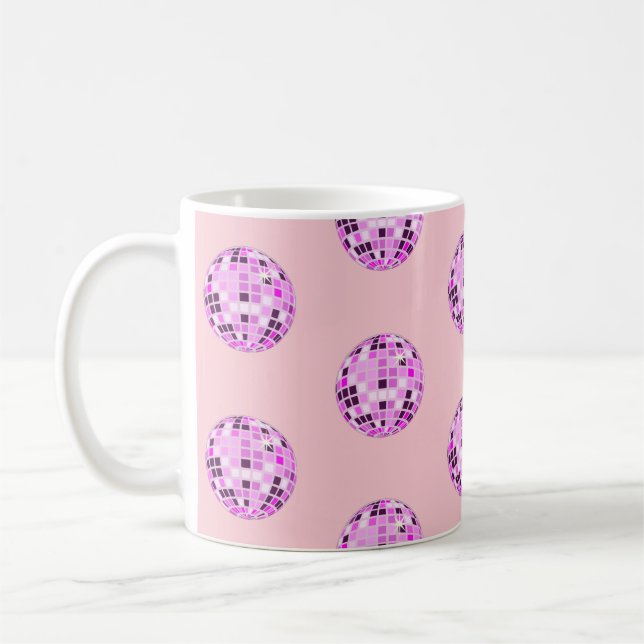 Mug Boule moderne rose violet Disco Motif Pastel rose (Gauche)