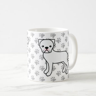 Mug Bouledogue américain blanc Chien de dessin animé m