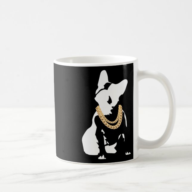 Mug Bouledogue avec collier en or  (Droite)