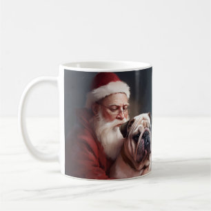 Mug Bouledogue avec le Père Noël Noël Festif