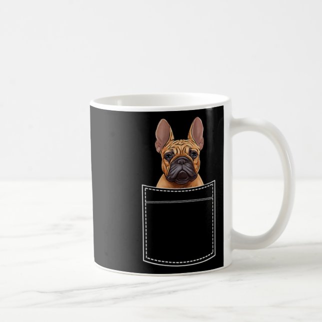 Mug Bouledogue dans la poche de poitrine Frenchie Pock (Droite)