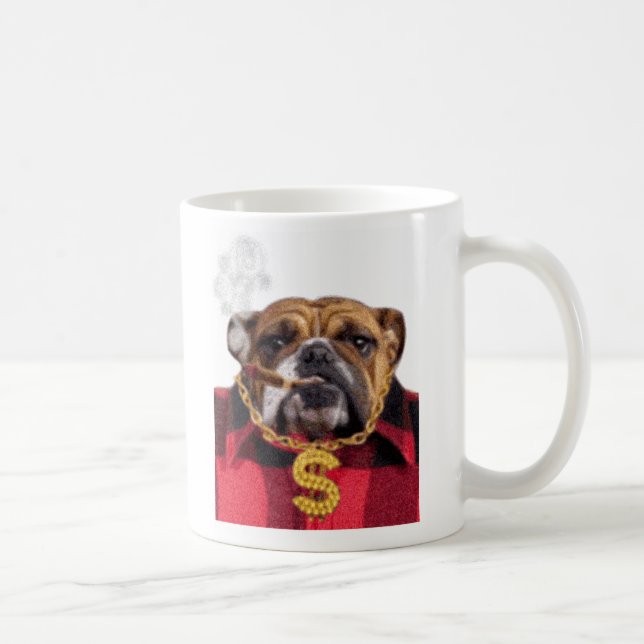 Mug Bouledogue de tabagisme de Gangsta (Droite)