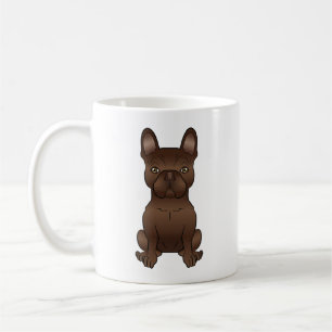 Mug Bouledogue Français Brun Chocolat Chien de Dessin