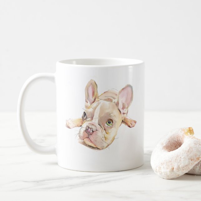 Mug Bouledogue Français, Cadeau pour Maman de Chie (Avec donut)