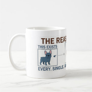 Mug Bouledogue Français Café Raison Infographie Drôle 