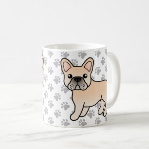 Mug Bouledogue français crème Chien de dessin animé mi