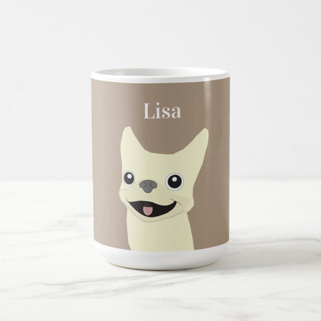 Mug Bouledogue Français Crème, Taupe Chaud (Centre)