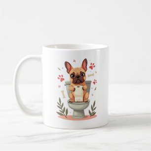 Mug Bouledogue français en colère vintage tenant du pa