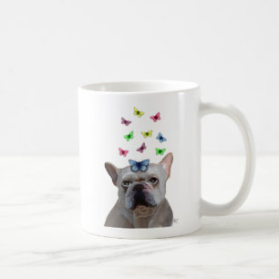Mug Bouledogue français et papillons blancs