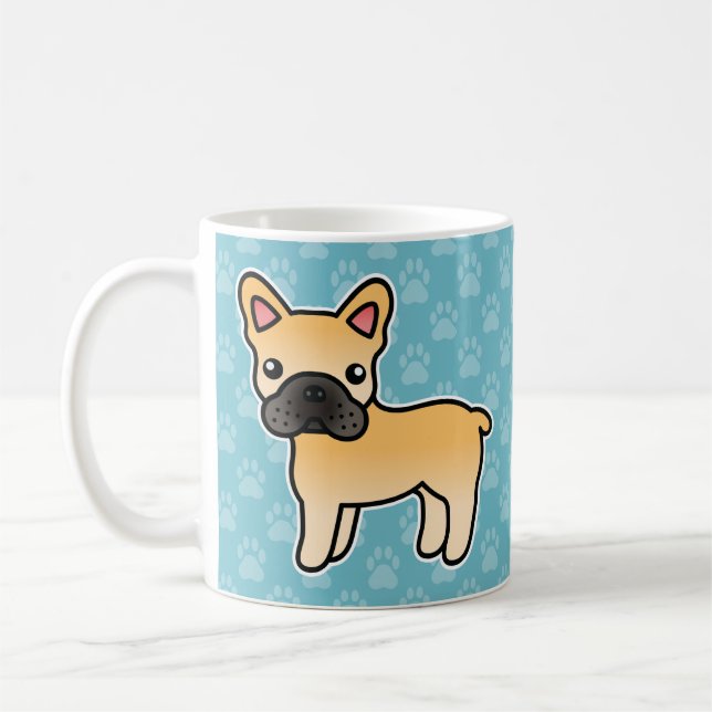 Mug Bouledogue français fauve dessin animé (Gauche)