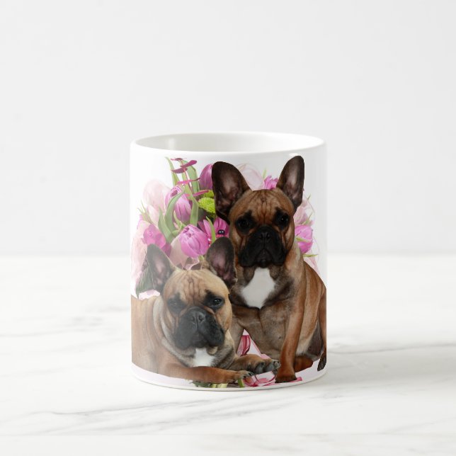 Mug Bouledogue français fleurs célébration Bouledogue  (Centre)