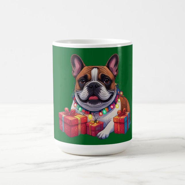 Mug Bouledogue français guirlande de Noël  (Centre)