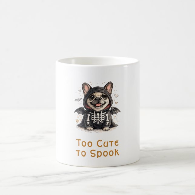Mug Bouledogue français Halloween Mignon squelette (Centre)