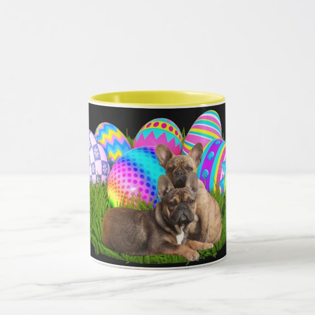 Mug Bouledogue français Joyeuses Pâques Bouledogue fra (Centre)