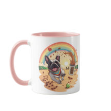 Bouledogue français joyeux & Éclaboussure de café 