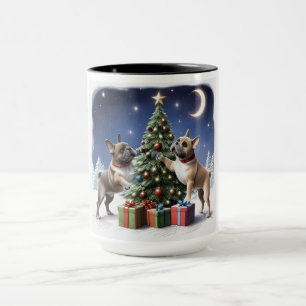 Mug Bouledogue français Noël arbre Bulldog