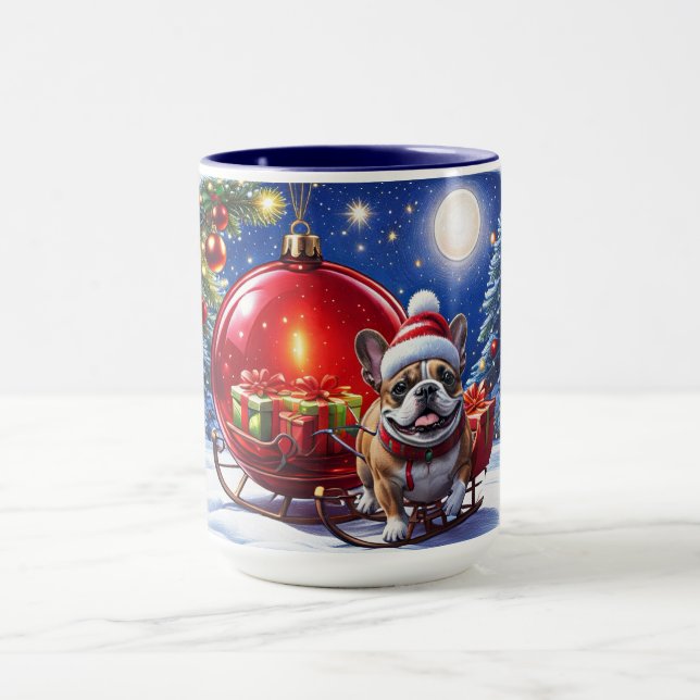 Mug Bouledogue français Noël French Bulldog (Centre)