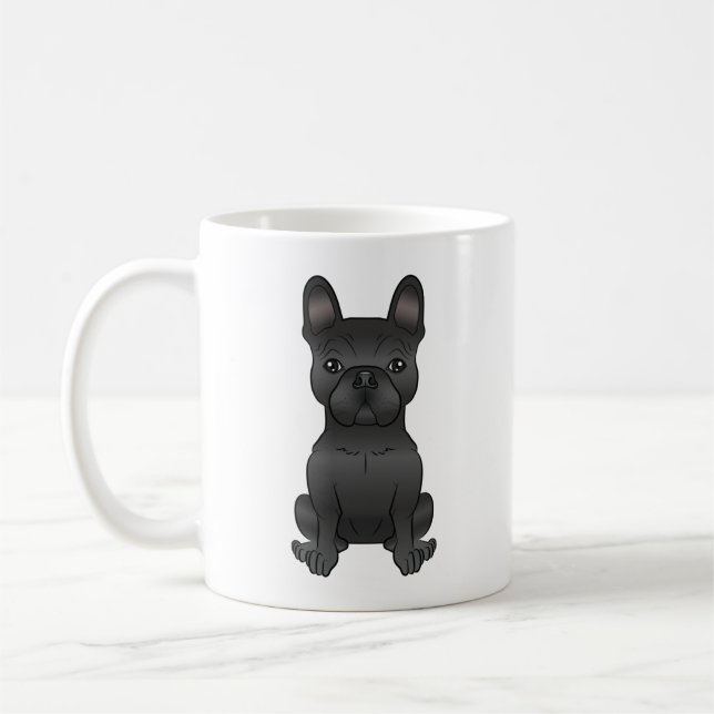 Mug Bouledogue français noir / Frenchie Chien de dessi (Gauche)