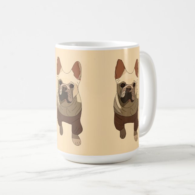 Mug Bouledogue Français, pêche douce (Devant droit)