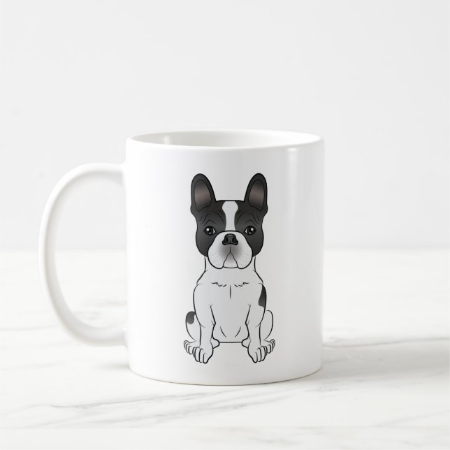 Mug Bouledogue français pie noir / Frenchie Chien mign (Gauche)