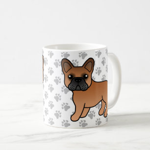 Mug Bouledogue Français Rouge Mignon Chien de Dessin A
