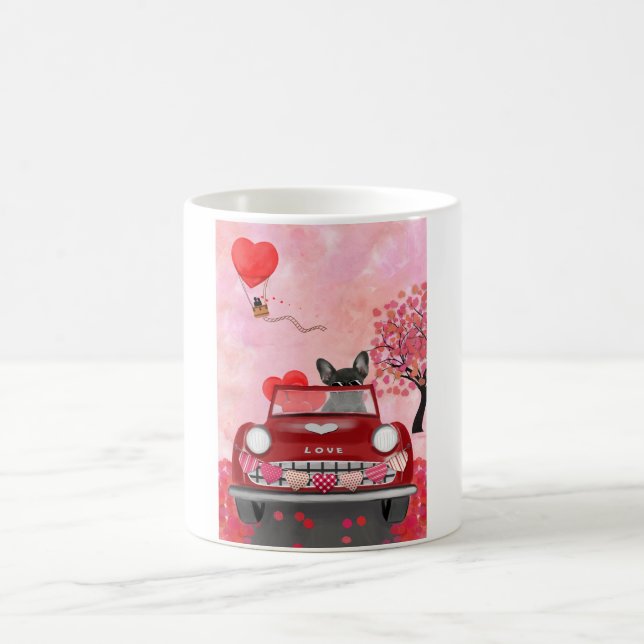 Mug Bouledogue français voiture avec coeurs Saint-Vale (Centre)