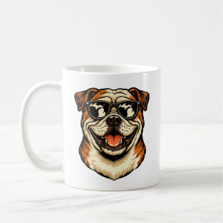 Mug Bouledogue Michigan portant des lunettes de soleil