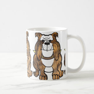 Mug bouledogue panaché de blanc dessin animé