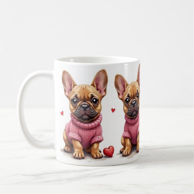 Mug Bouledogues français Saint-Valentin (Gauche)