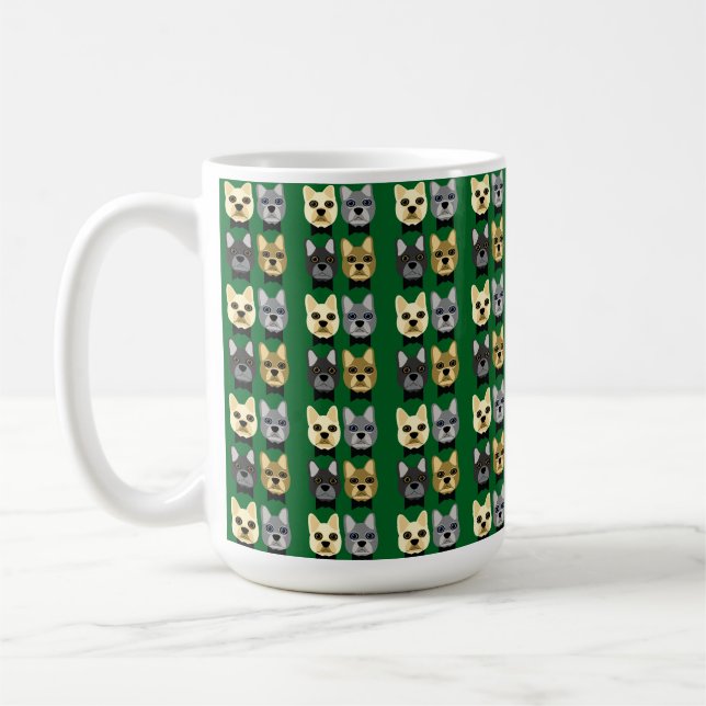 Mug Bouledogues Français Vert (Gauche)
