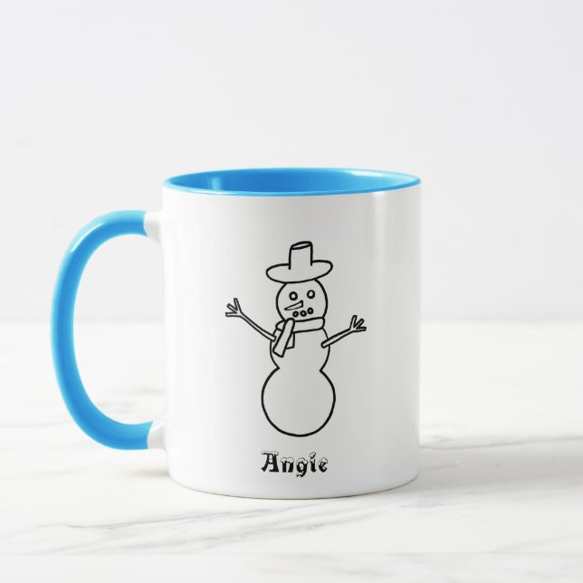 Mug Boules de bonhomme de neige personnalisées pour le (Gauche)