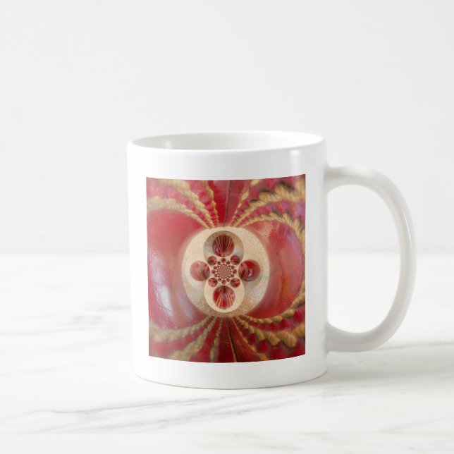 Mug Boules de cricket rouge Art Abstrait Design d'impr (Droite)