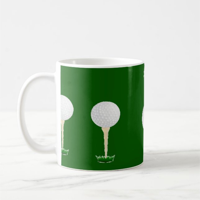 Mug Boules de golf motif sur vert (Gauche)