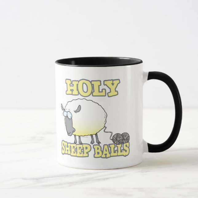 Mug boules de moutons saintes drôles démêlant les fils (Droite)