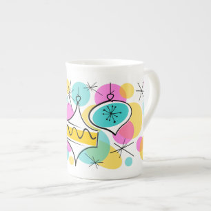 Mug Boules de Noël Retro en porcelaine fine