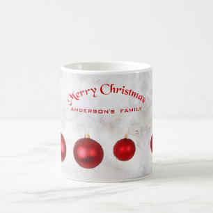 Mug Boules de Noël rouges