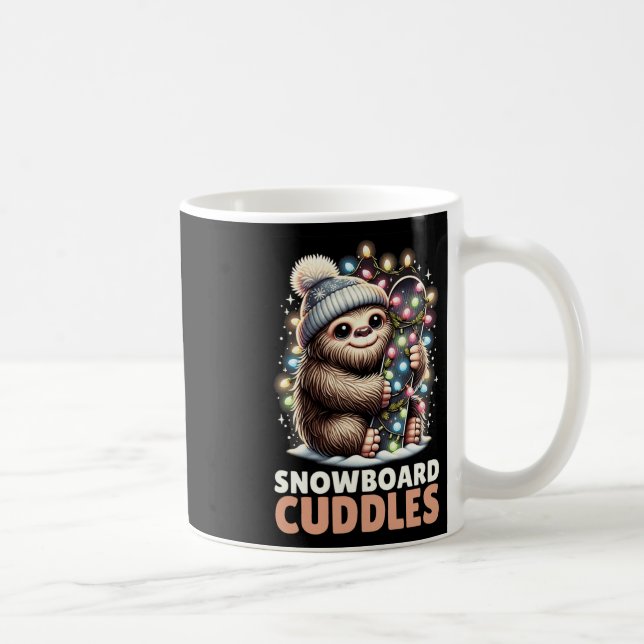 Mug Boules de snowboard Noël Lit Bigfoot Snowboardi (Droite)