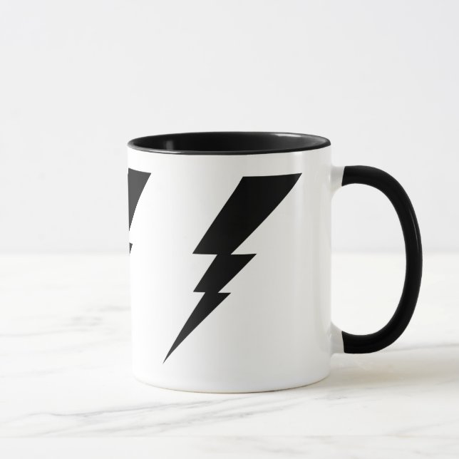 Mug Boulon de foudre Flash Noir. (Droite)