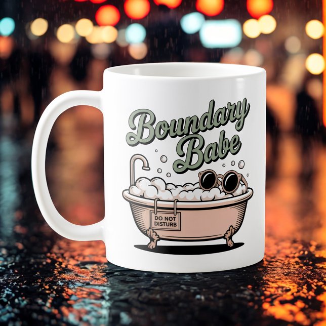 Mug Boundary Babe | Drôle de baignoire aux limites émo (Créateur téléchargé)