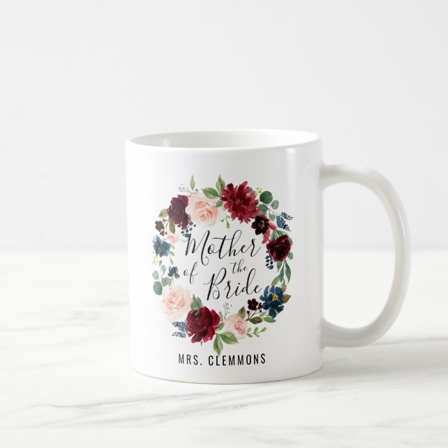 Mug Bouquet Bourgogne | Mère de la mariée (Droite)