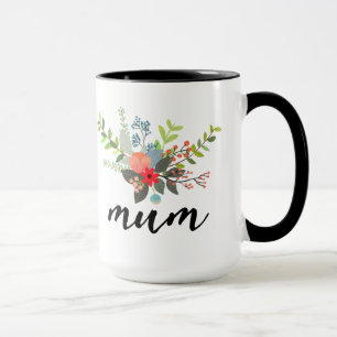 Mug bouquet d'aquarelle de maman