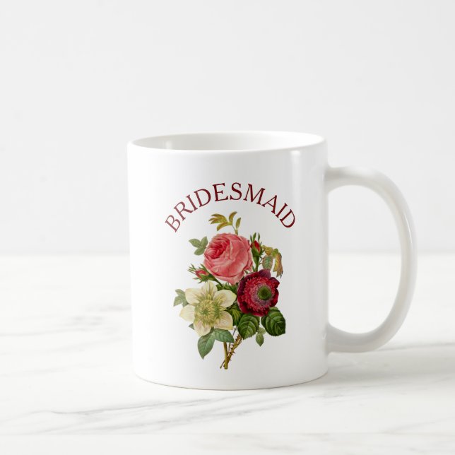 Mug Bouquet de bouquet de roses roses de Bourgogne (Droite)
