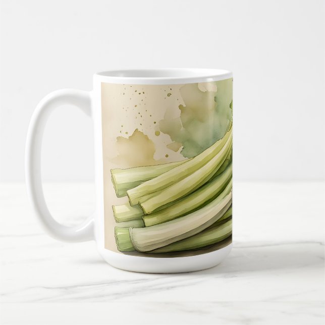 Mug Bouquet de céleri frais aquarelle (Gauche)