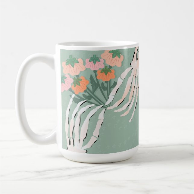 Mug Bouquet de citrouilles squelettiques Halloween  (Gauche)