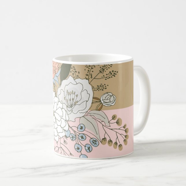 Mug Bouquet de colorbloc moderne (Devant droit)