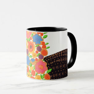 Mug Bouquet de fleurs colorées dans un vase de Boho no