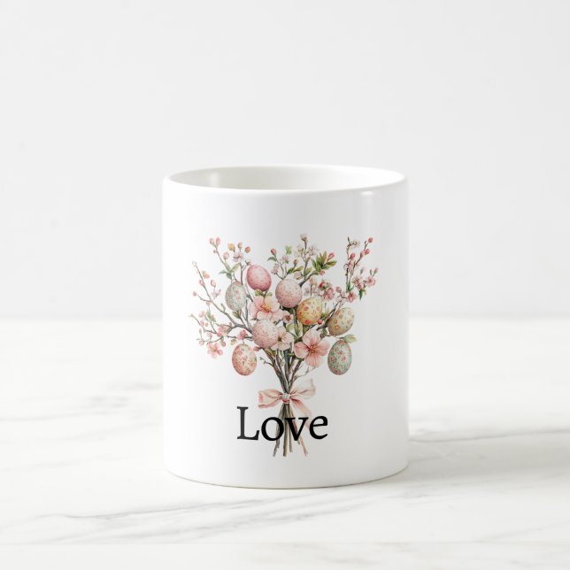 Mug Bouquet de fleurs d'œufs de Pâques roses (Centre)