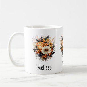 Mug Bouquet de fleurs gris-jaune orange